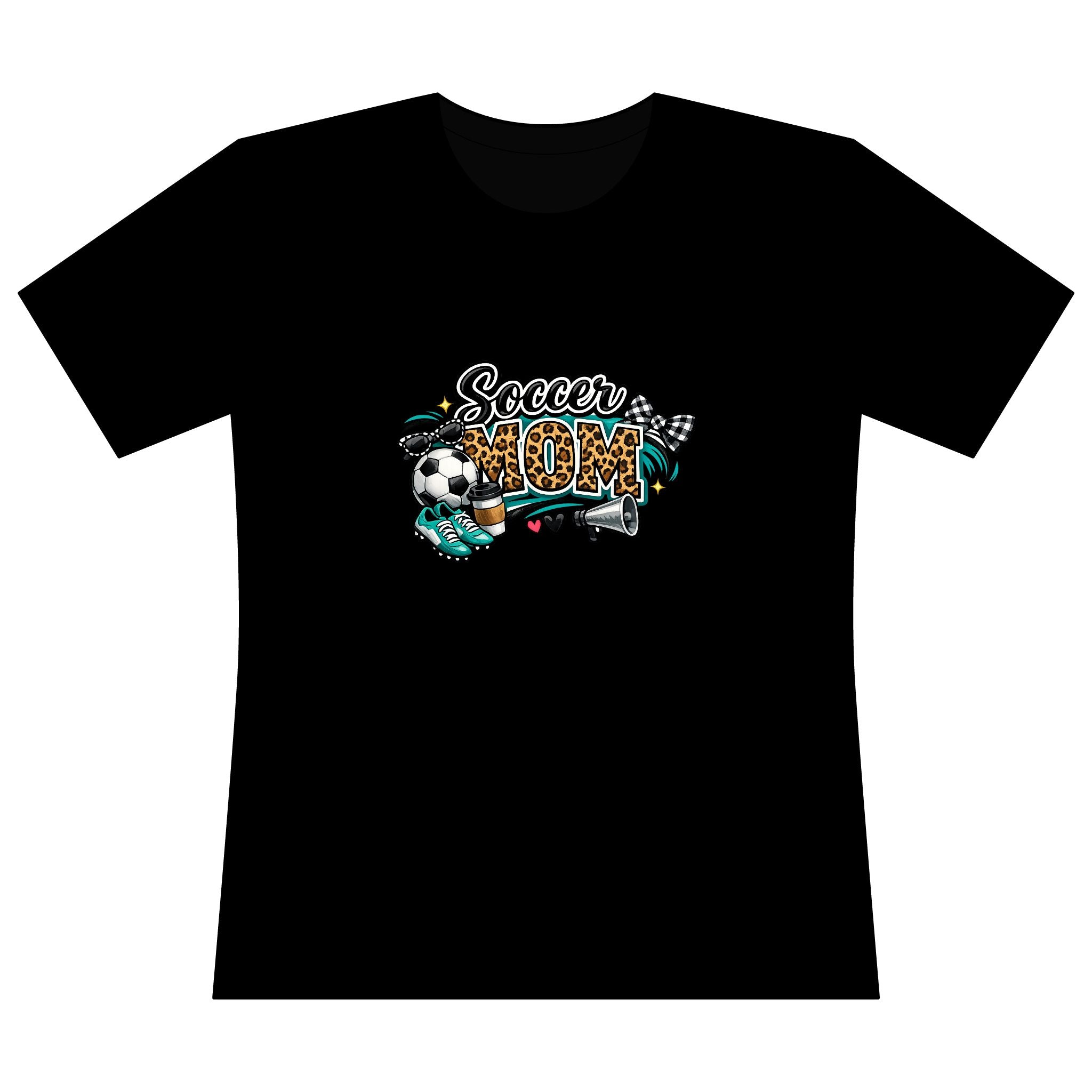 Soccer Mom Graphic T‑Shirt — Leopard Print Soccer Mom Design