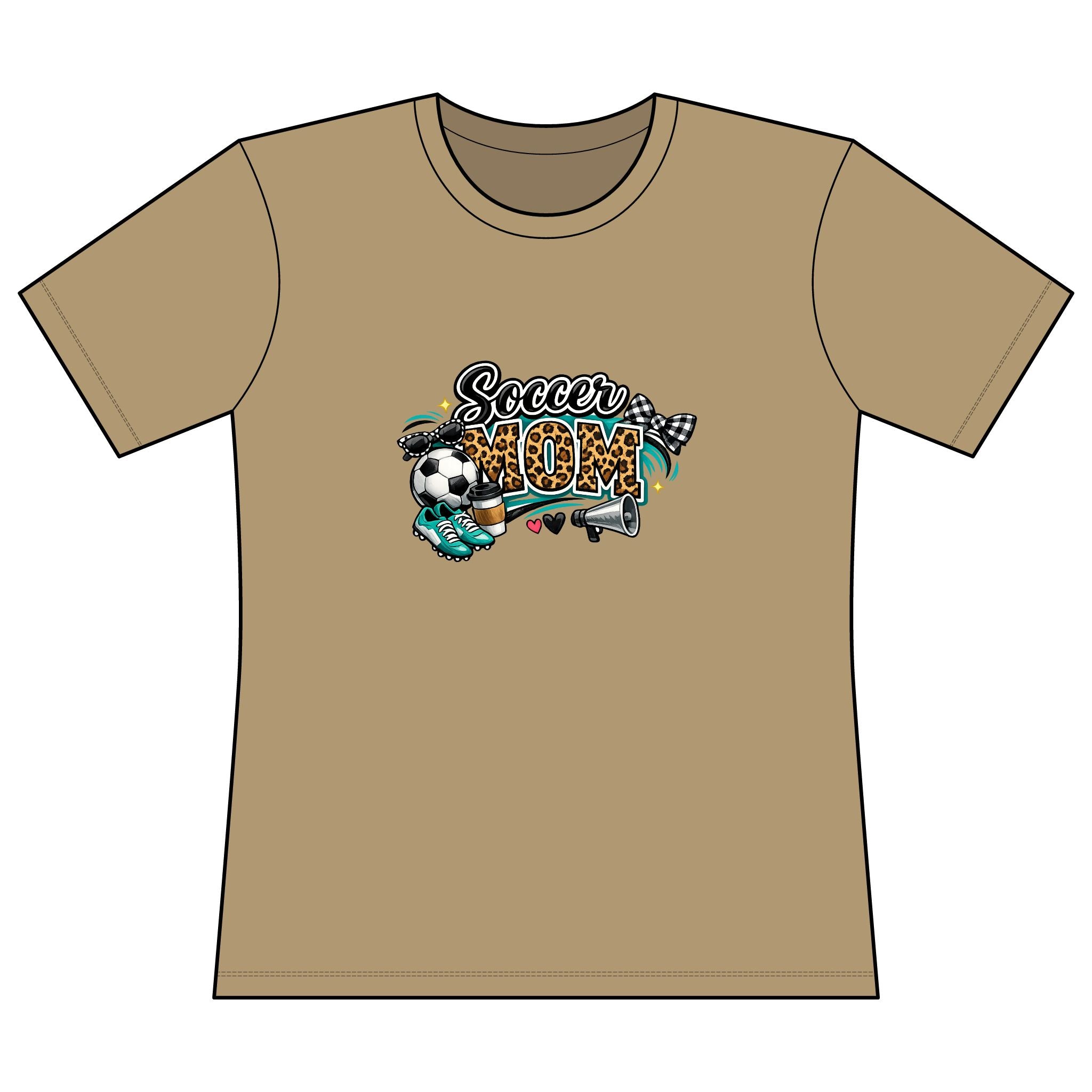 Soccer Mom Graphic T‑Shirt — Leopard Print Soccer Mom Design