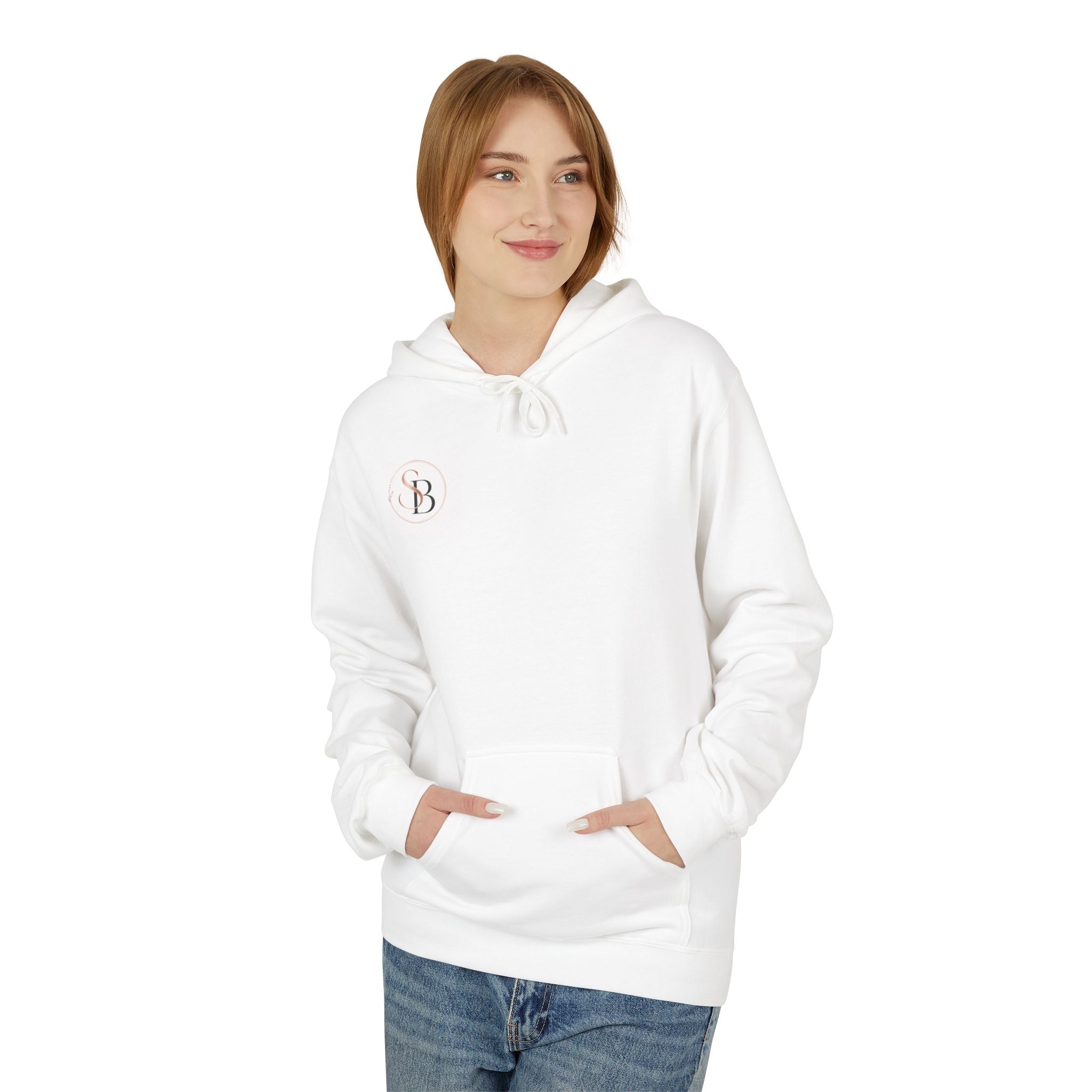 Monogram SB Minimal Logo Hoodie – Elegant Rose Gold Initials Pullover