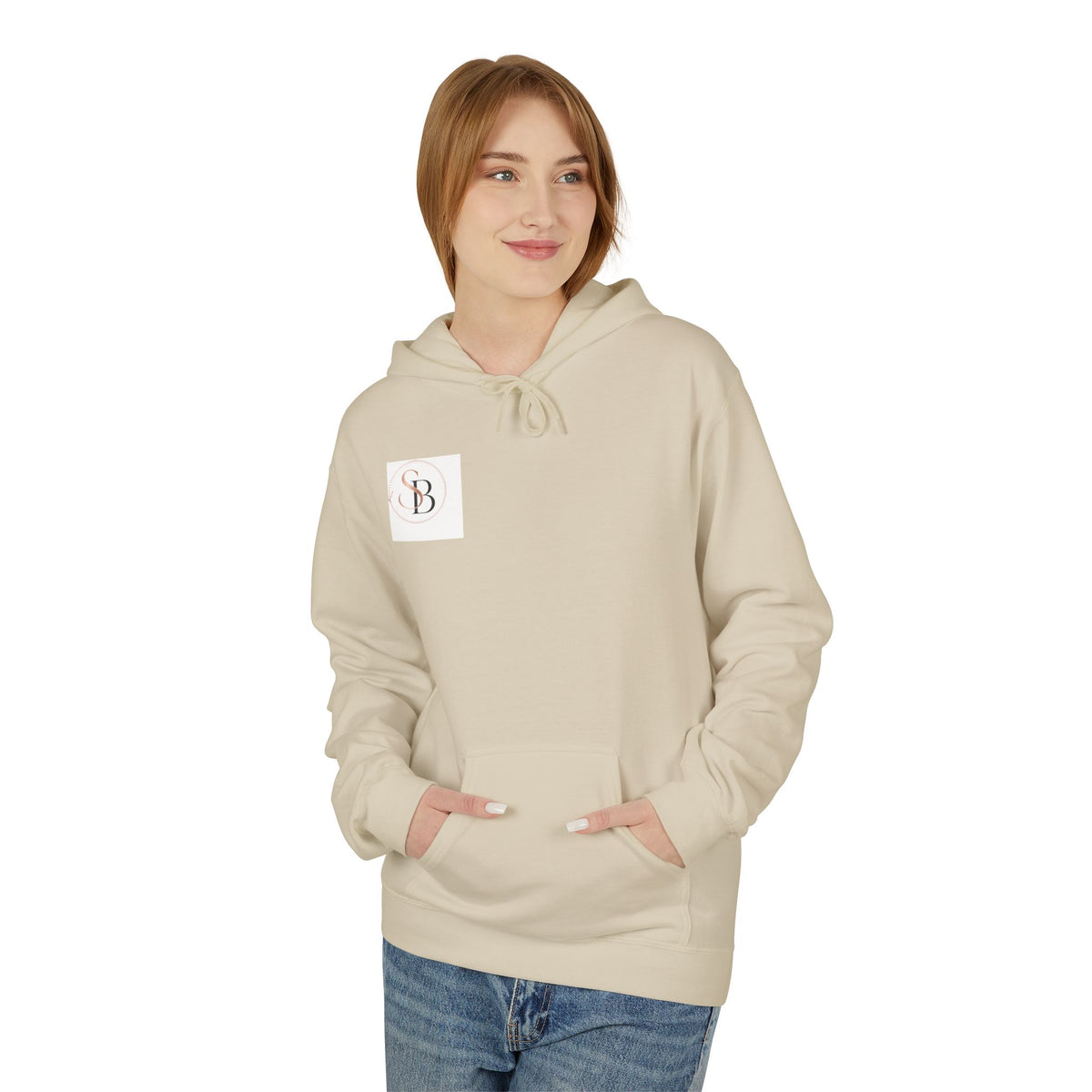 Monogram SB Minimal Logo Hoodie – Elegant Rose Gold Initials Pullover