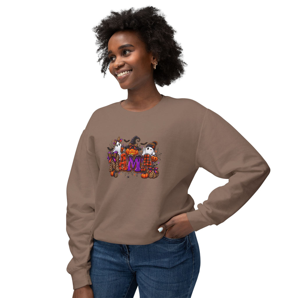 Halloween Mom Crewneck Sweatshirt — Cute Pumpkin Witch Cats Autumn Graphic