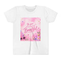 Youth Tee — “Be Your Own Kind of Beautiful” Pink Floral Graphic