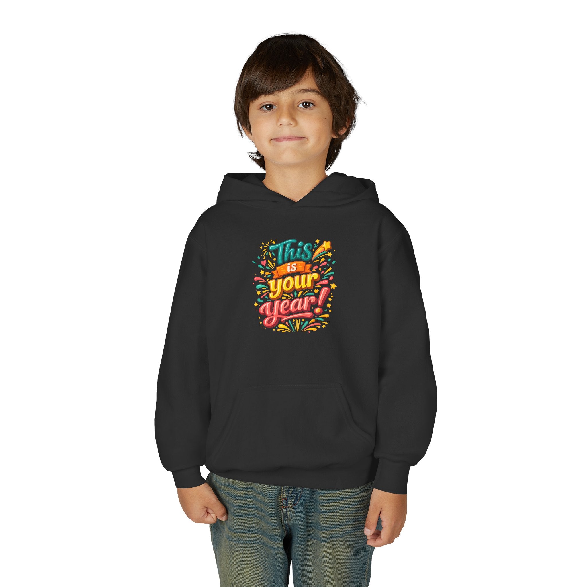 Youth Hoodie - "This Is Your Year" Motivational Graphic Sweatshirt
