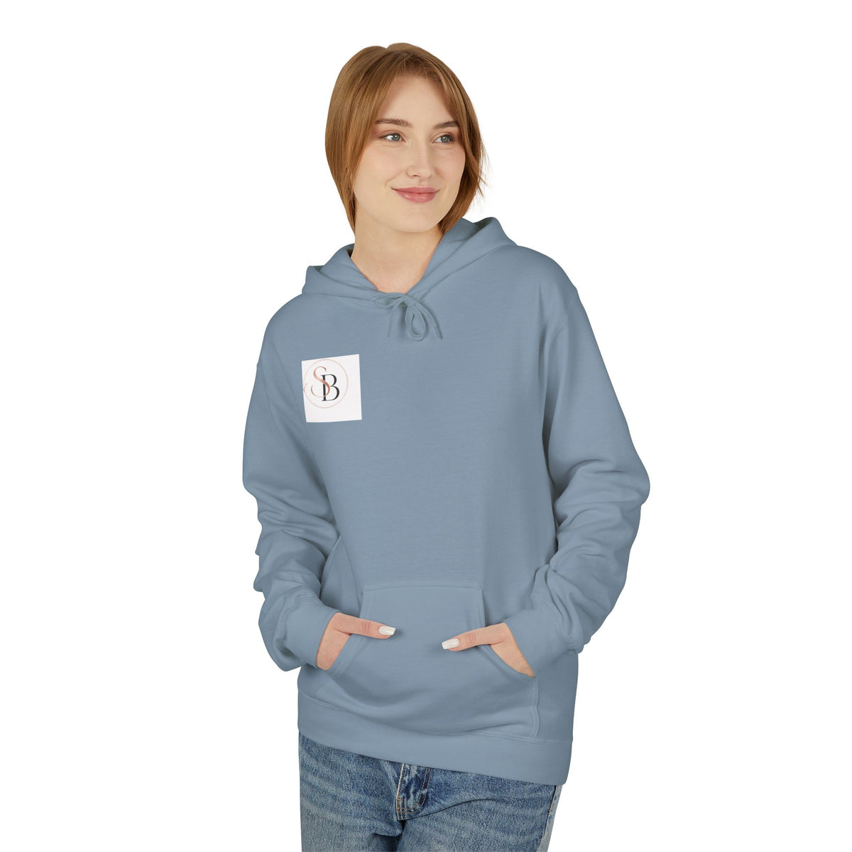 Monogram SB Minimal Logo Hoodie – Elegant Rose Gold Initials Pullover