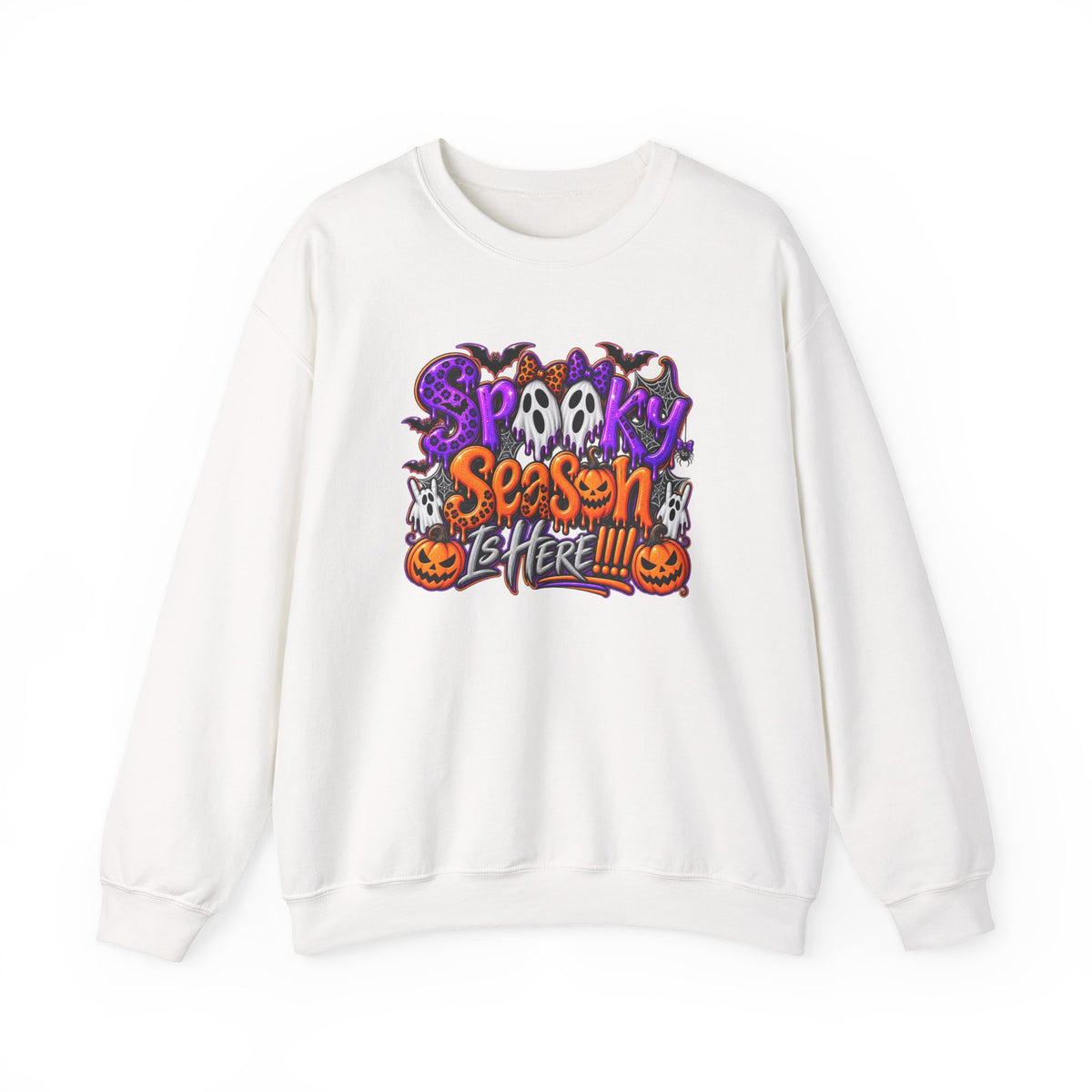 Spooky Season Crewneck Sweatshirt — Halloween Graphic "Spooky Season Is Here"