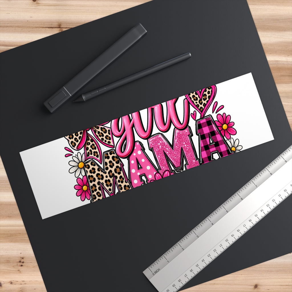 Girl Mama Bumper Sticker — Pink Leopard, Plaid & Floral Car Decal