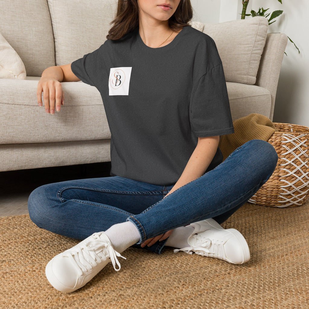 Monogram SB Minimalist T‑Shirt — Rose Gold Circle Logo