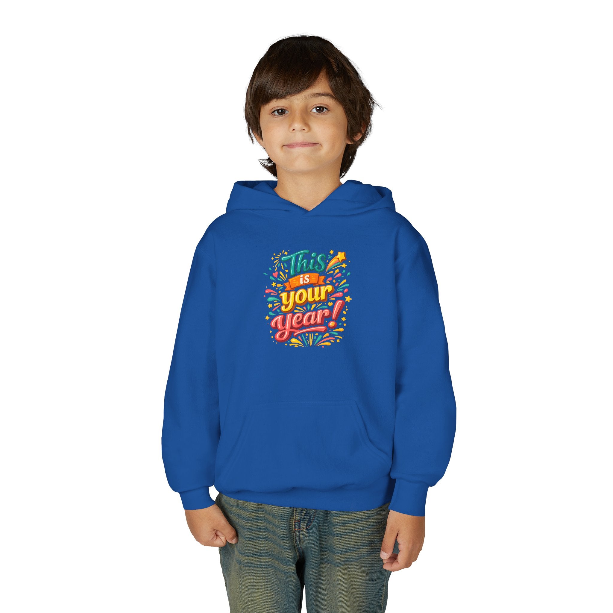 Youth Hoodie - "This Is Your Year" Motivational Graphic Sweatshirt