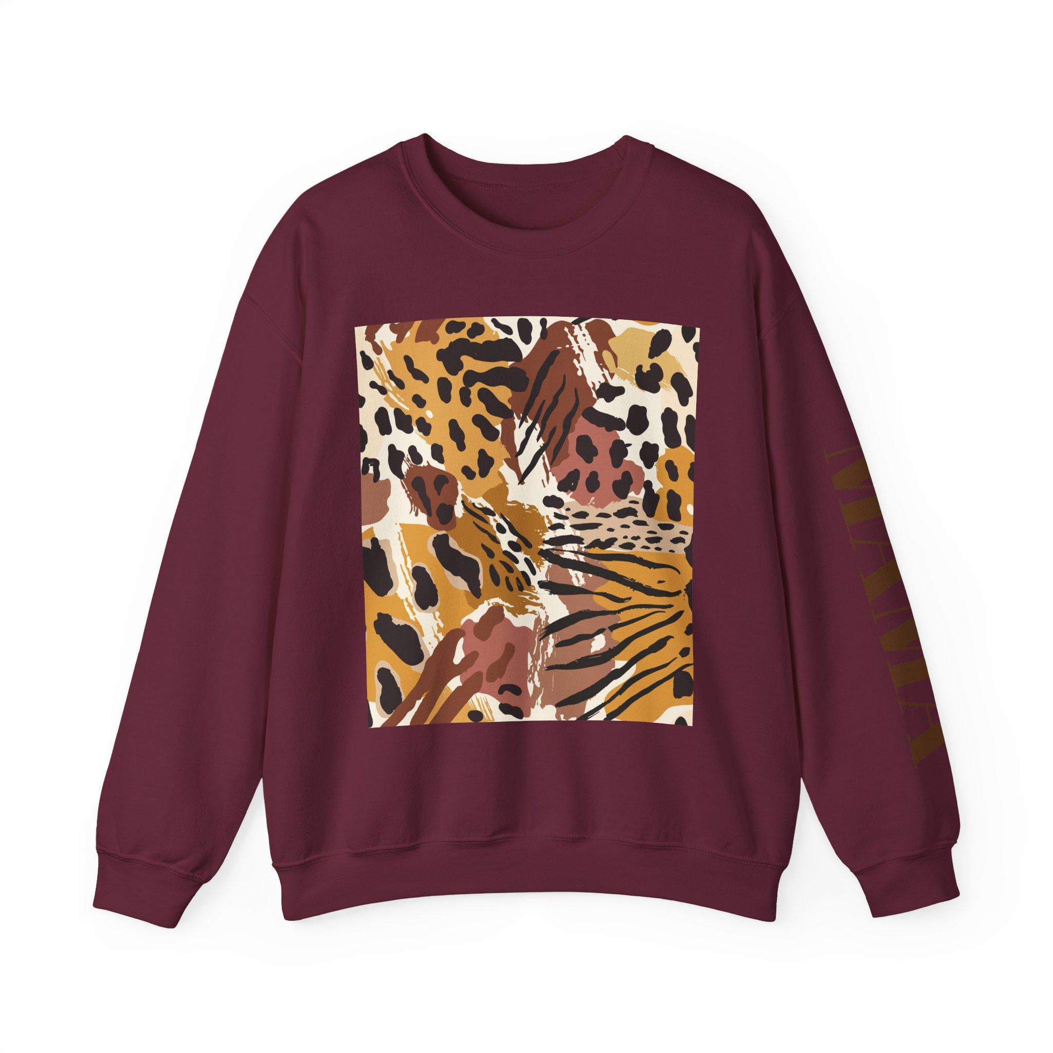 Leopard Tropical Print Sweatshirt | Animal Print Crewneck