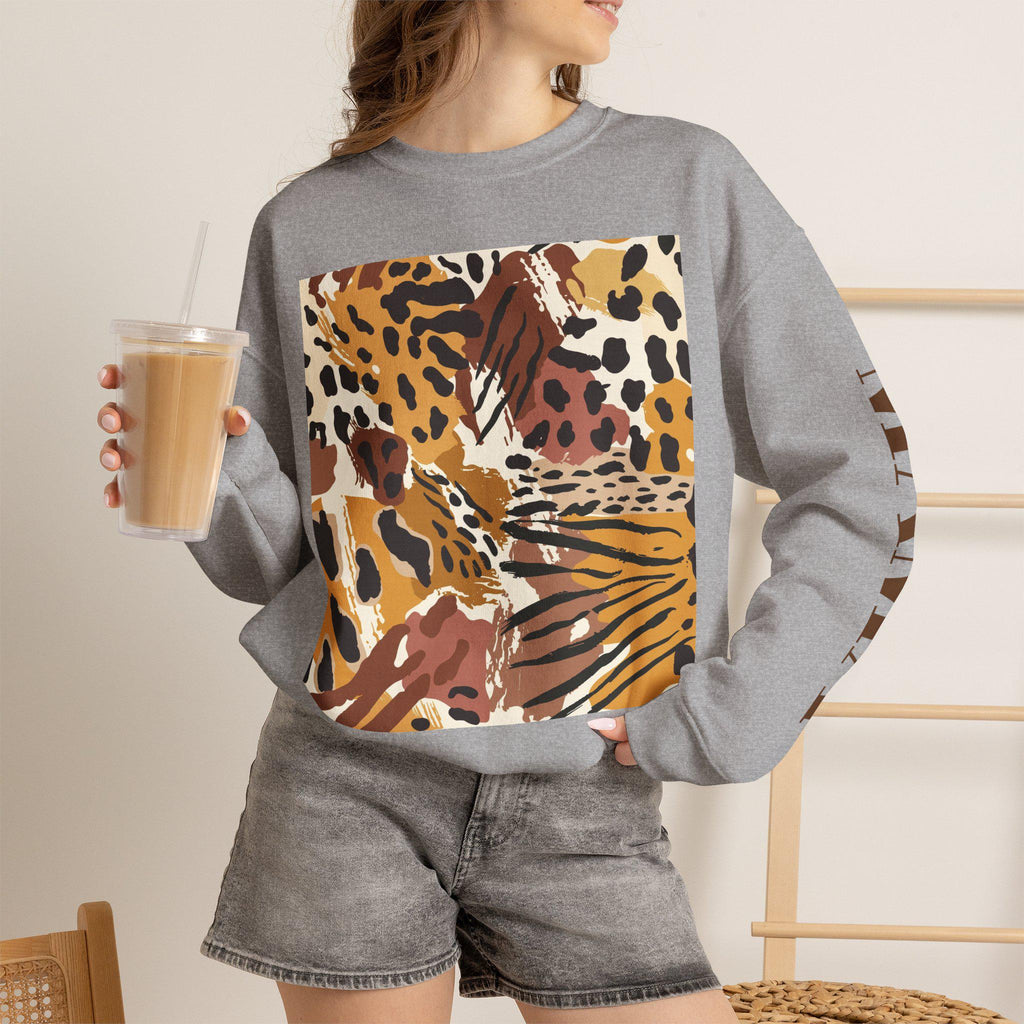 Leopard Tropical Print Sweatshirt | Animal Print Crewneck