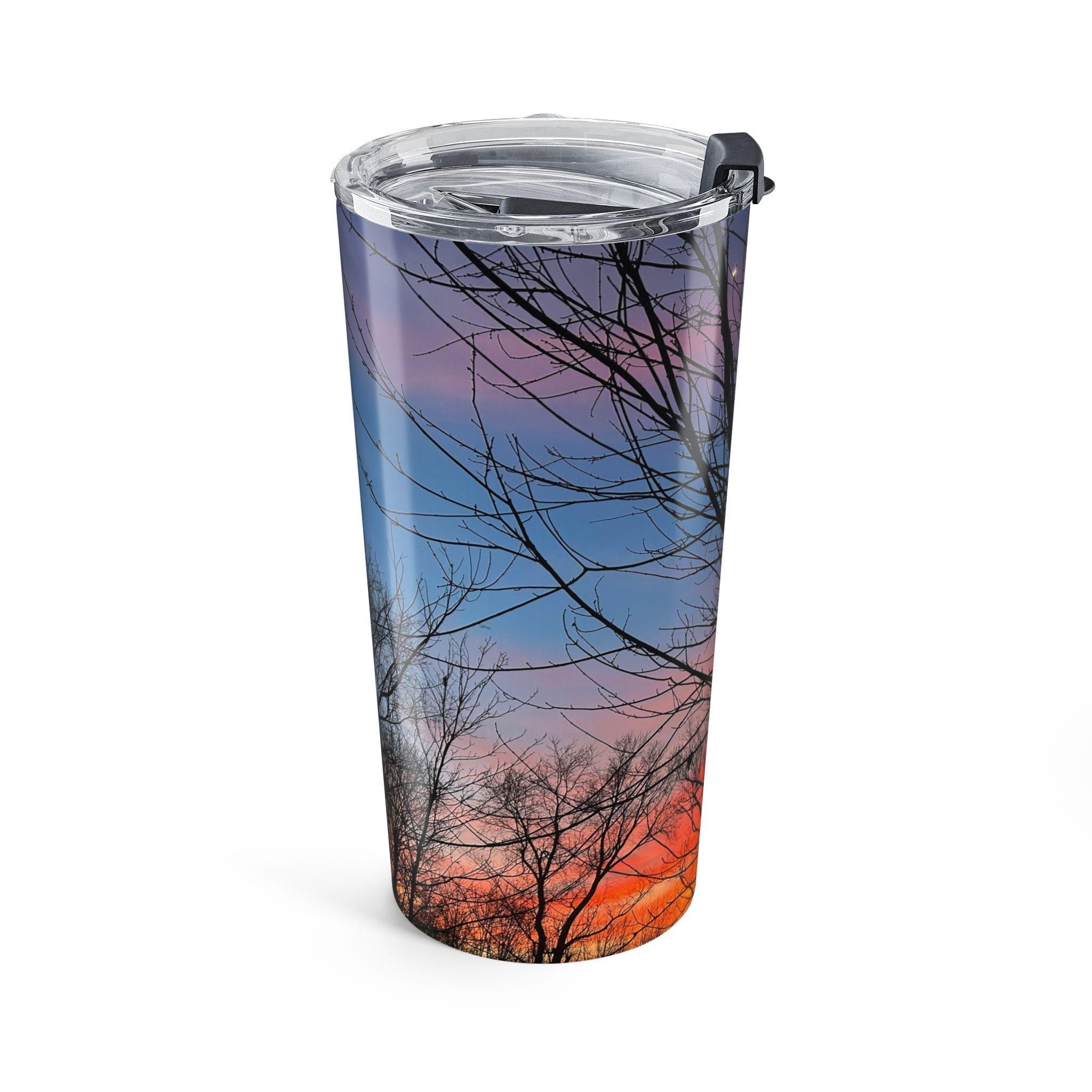 20oz Stainless Steel Tumbler: Sunset Trees, Double-Wall Insulated, Dishwasher Safe