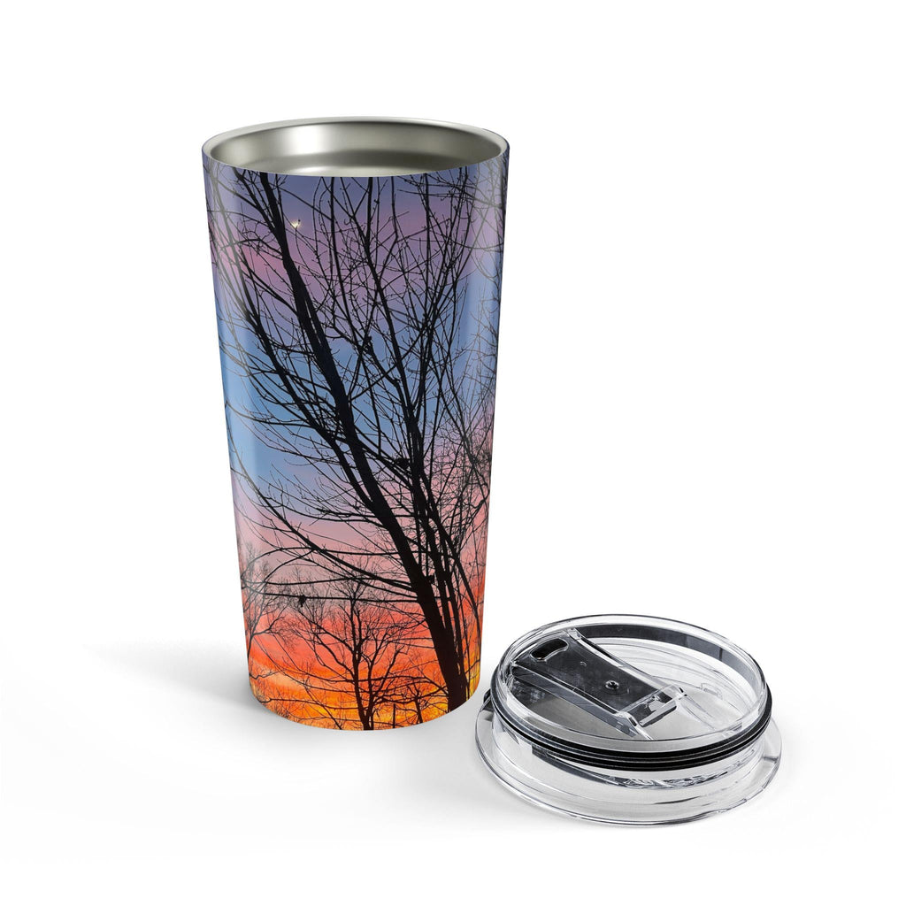 20oz Stainless Steel Tumbler: Sunset Trees, Double-Wall Insulated, Dishwasher Safe