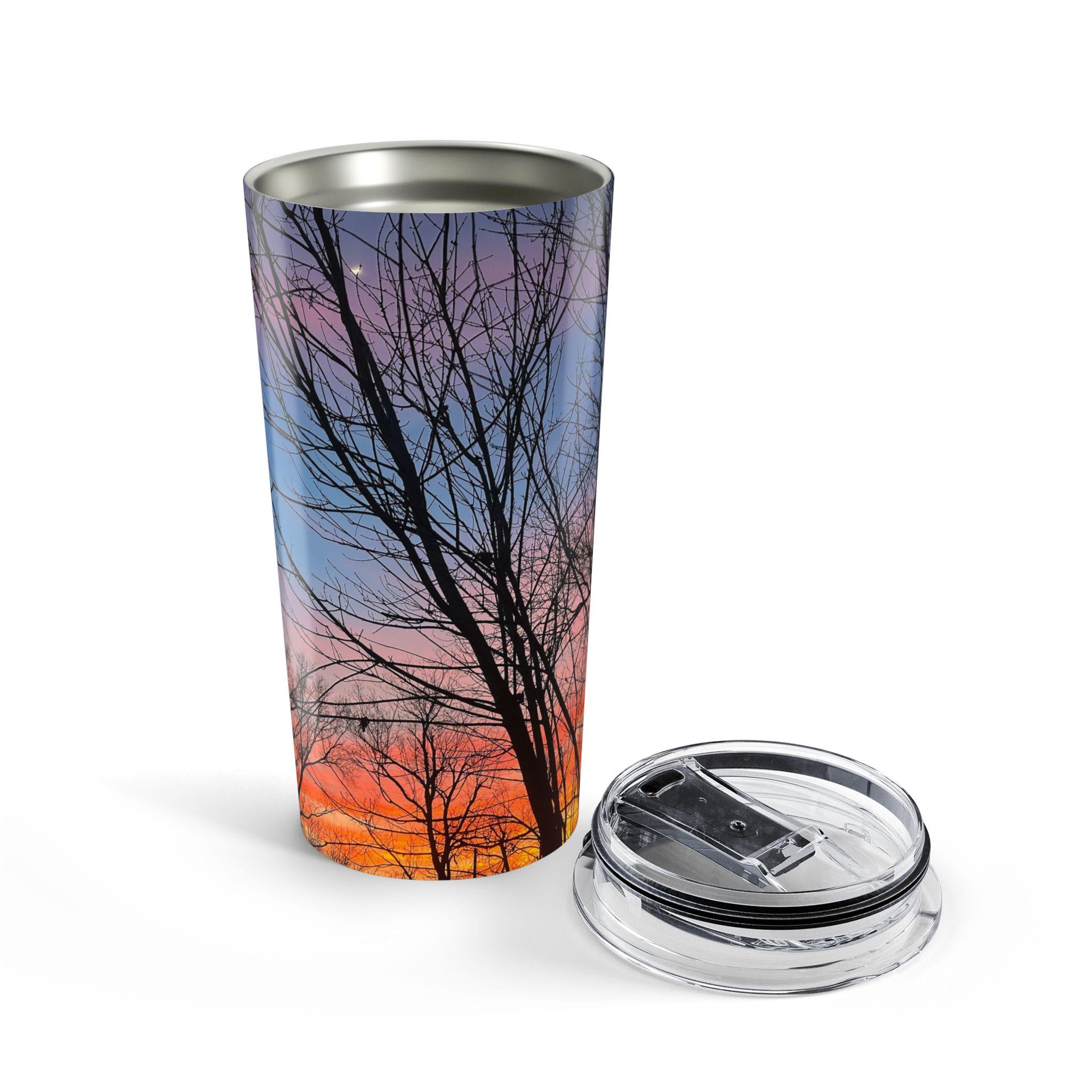 20oz Stainless Steel Tumbler: Sunset Trees, Double-Wall Insulated, Dishwasher Safe
