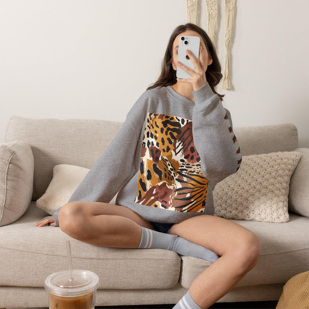 Leopard Tropical Print Sweatshirt | Animal Print Crewneck