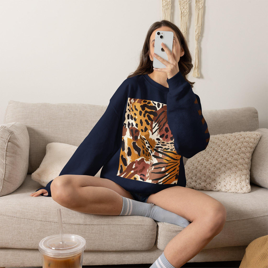 Leopard Tropical Print Sweatshirt | Animal Print Crewneck