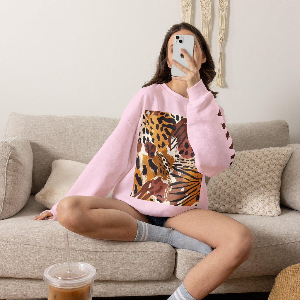 Leopard Tropical Print Sweatshirt | Animal Print Crewneck