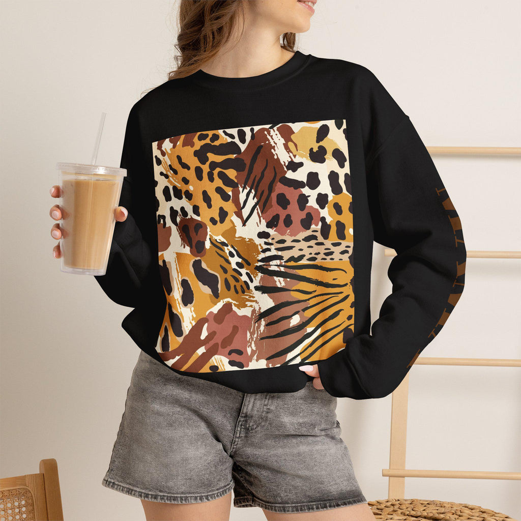 Leopard Tropical Print Sweatshirt | Animal Print Crewneck