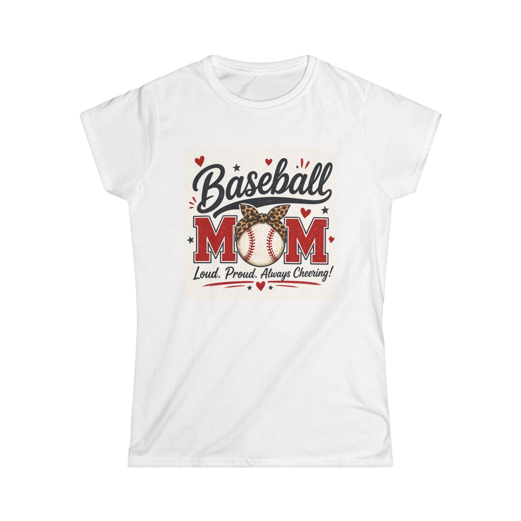 Baseball Mom tee | Loud Proud Always Cheering, baseball graphic