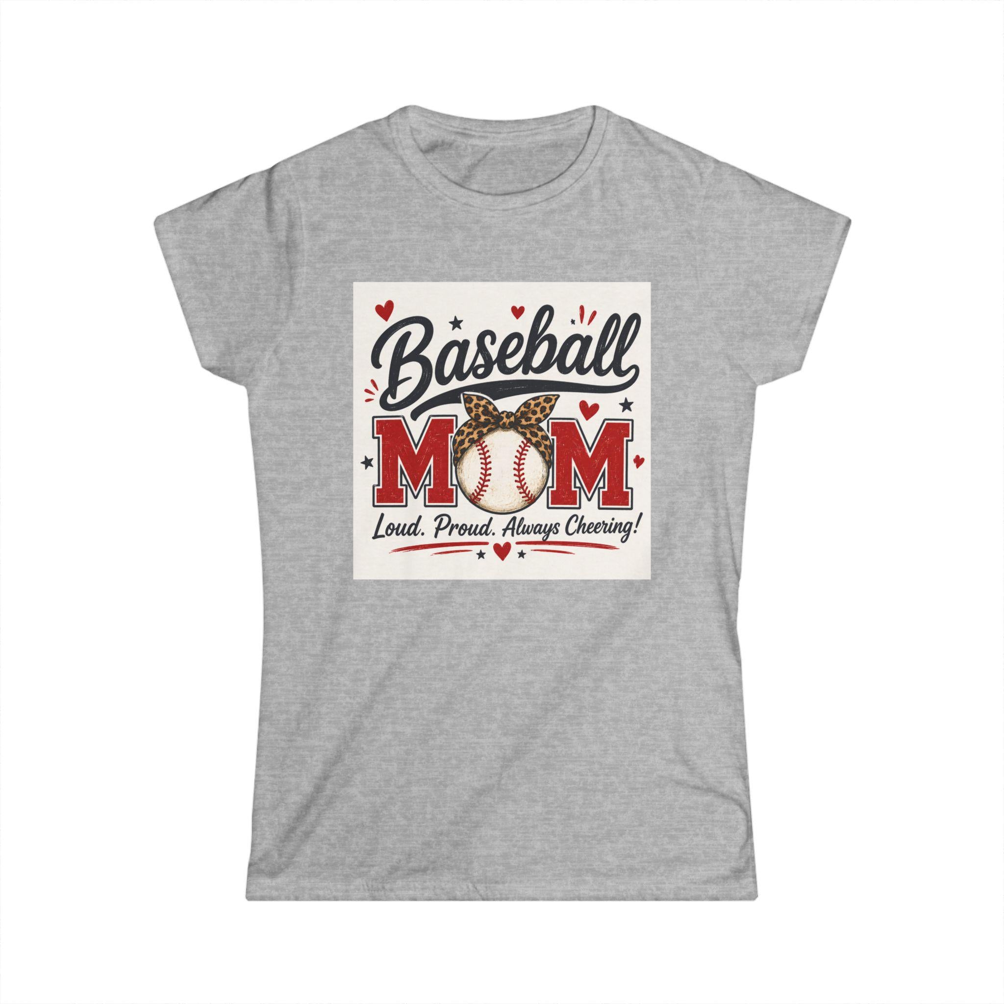 Baseball Mom tee | Loud Proud Always Cheering, baseball graphic