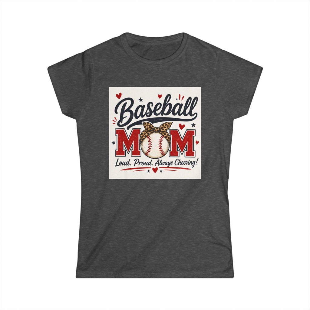 Baseball Mom tee | Loud Proud Always Cheering, baseball graphic
