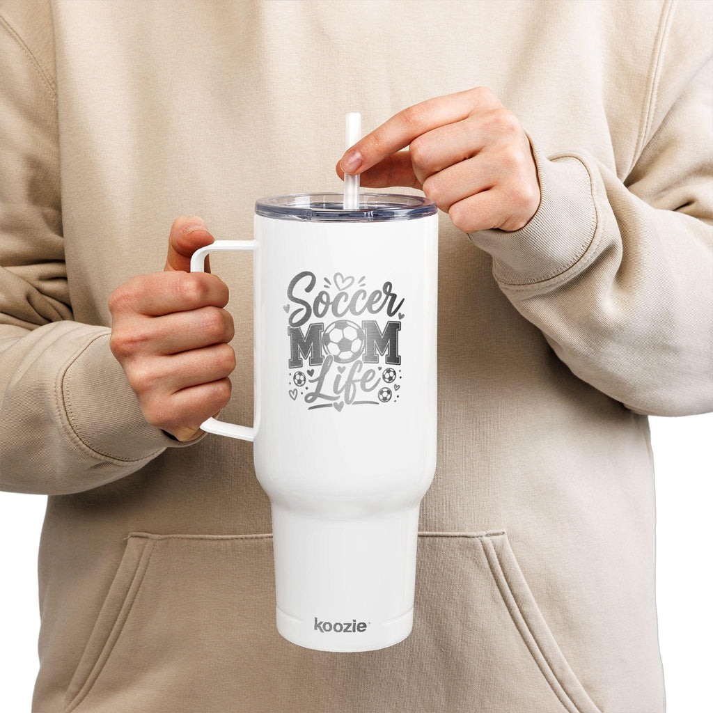 Soccer Mom Life 40oz Tumbler | Insulated Stainless Steel Travel Mug with Lid
