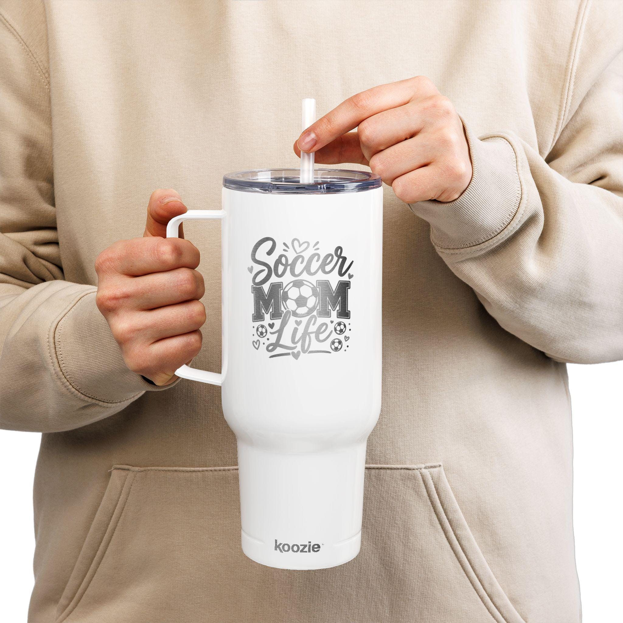 Soccer Mom Life 40oz Tumbler | Insulated Stainless Steel Travel Mug with Lid