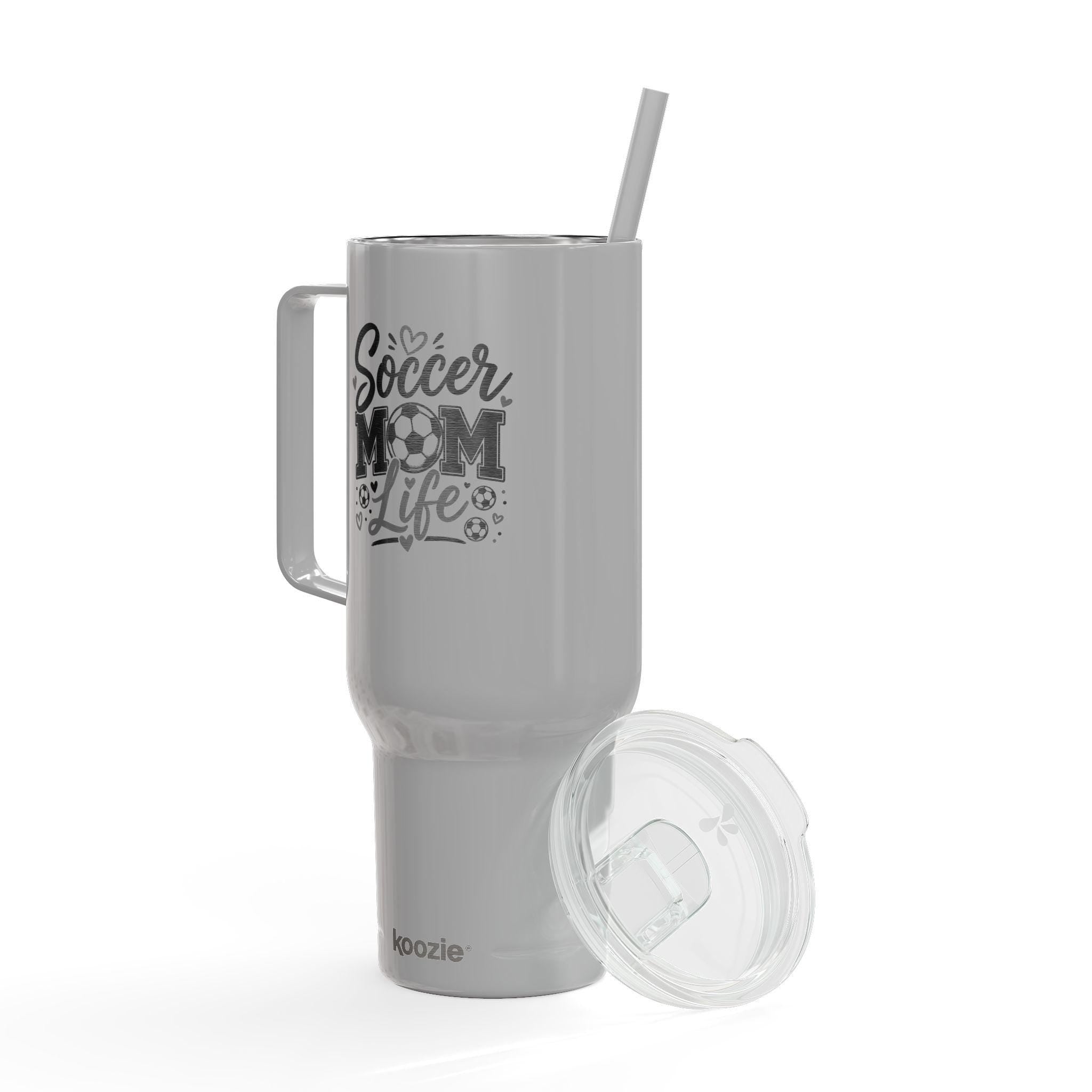Soccer Mom Life 40oz Tumbler | Insulated Stainless Steel Travel Mug with Lid