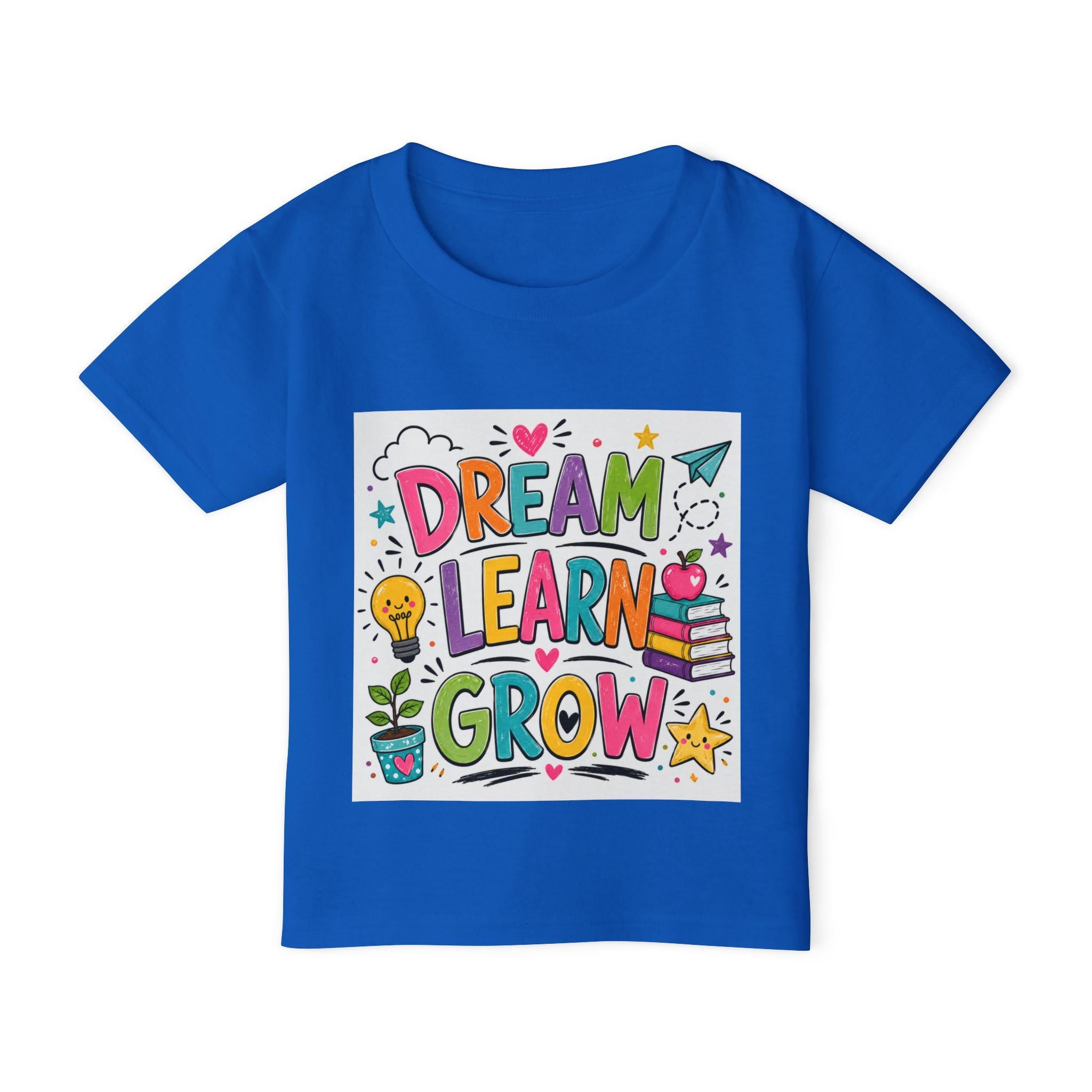 Dream Learn Grow Toddler T-Shirt | School Kids Education Graphic Tee