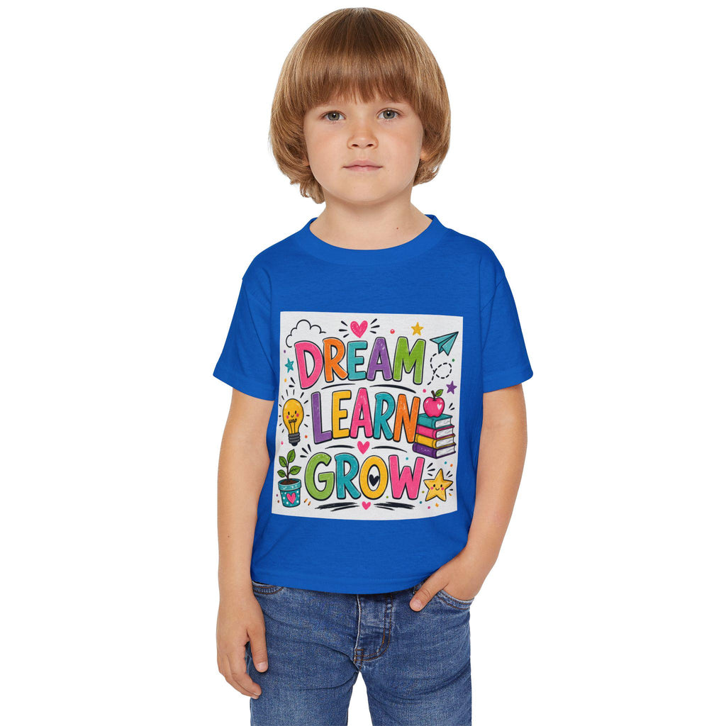 Dream Learn Grow Toddler T-Shirt | School Kids Education Graphic Tee