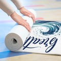 Breathe Let Go Find Peace Foam Yoga Mat | Ocean Wave Script