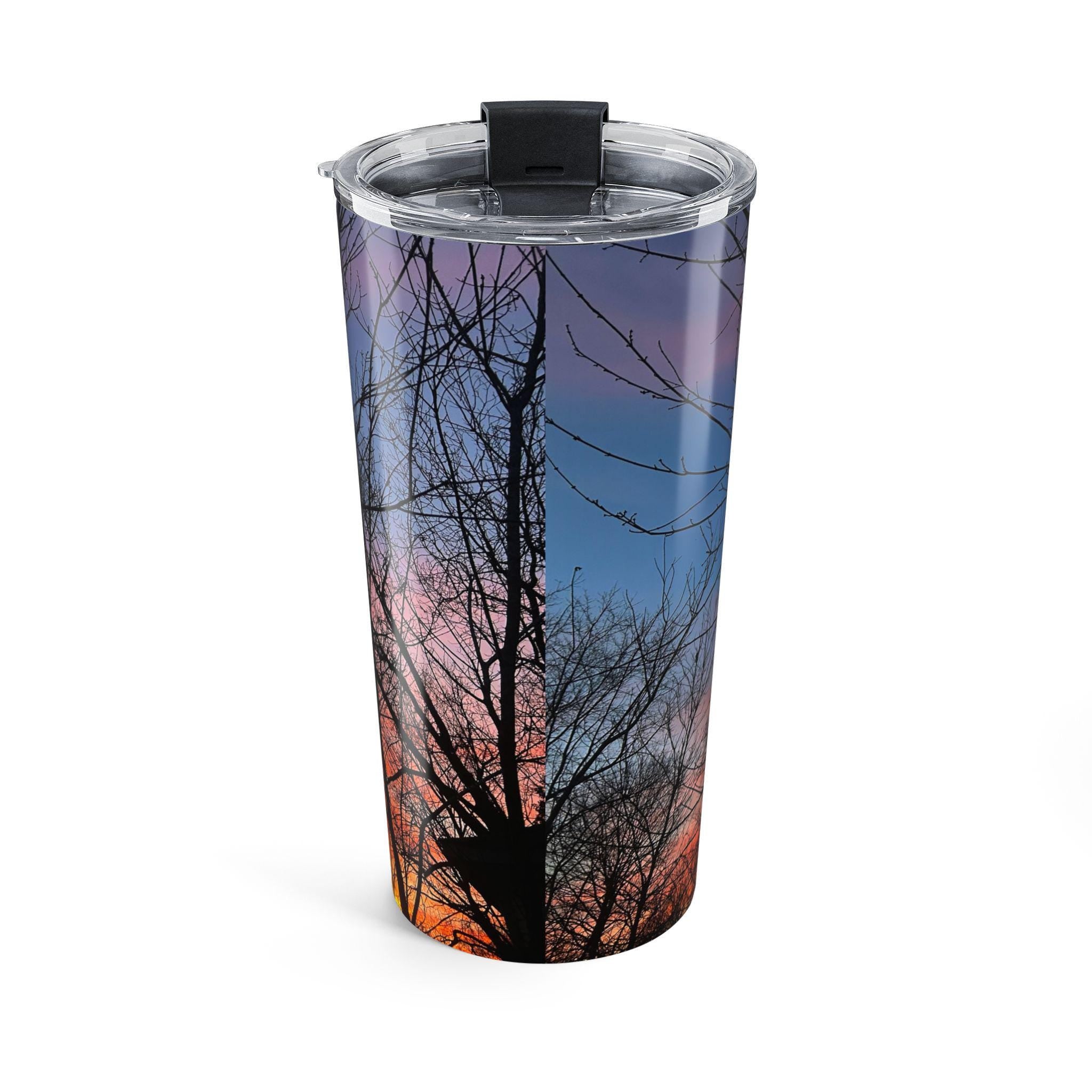 20oz Stainless Steel Tumbler: Sunset Trees, Double-Wall Insulated, Dishwasher Safe
