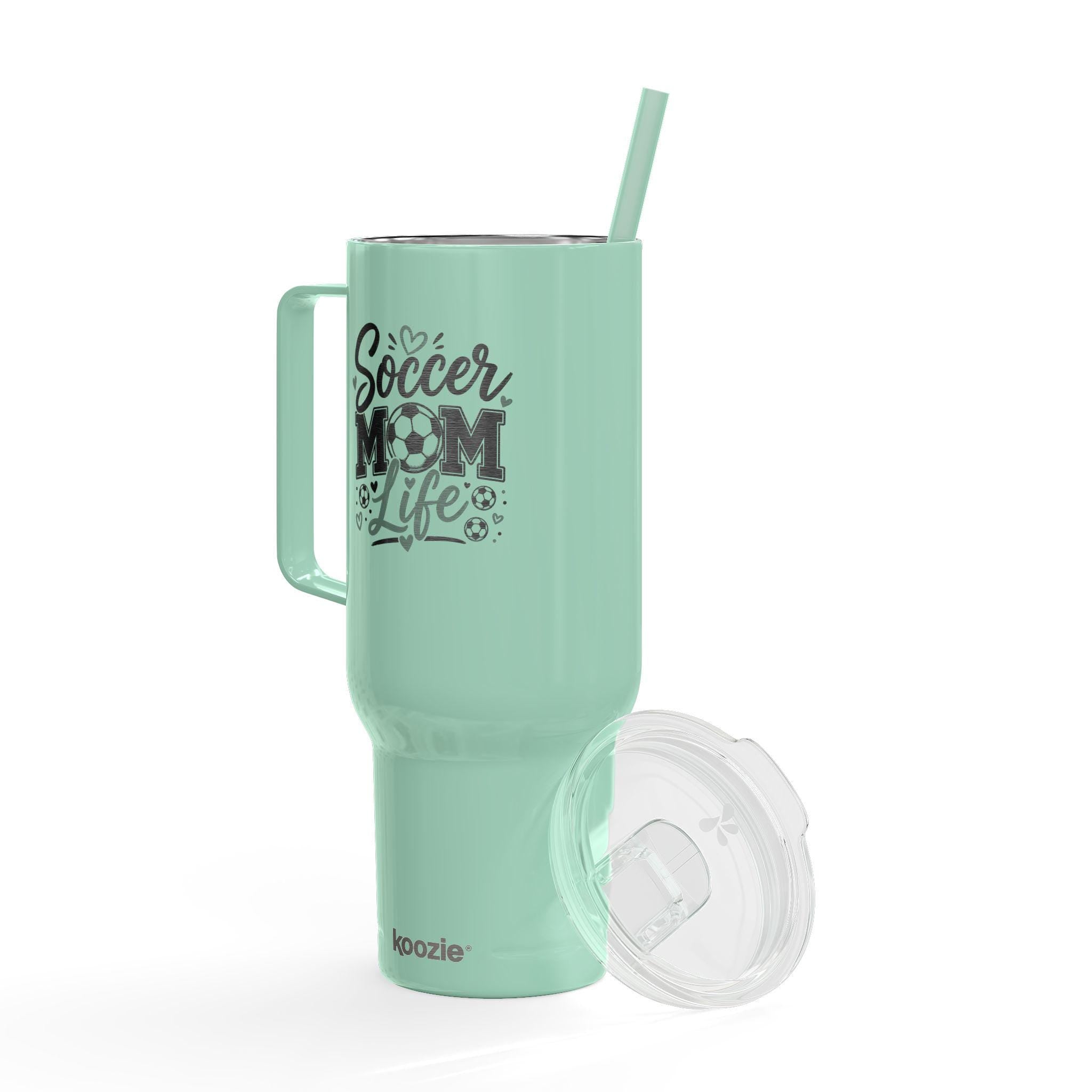 Soccer Mom Life 40oz Tumbler | Insulated Stainless Steel Travel Mug with Lid