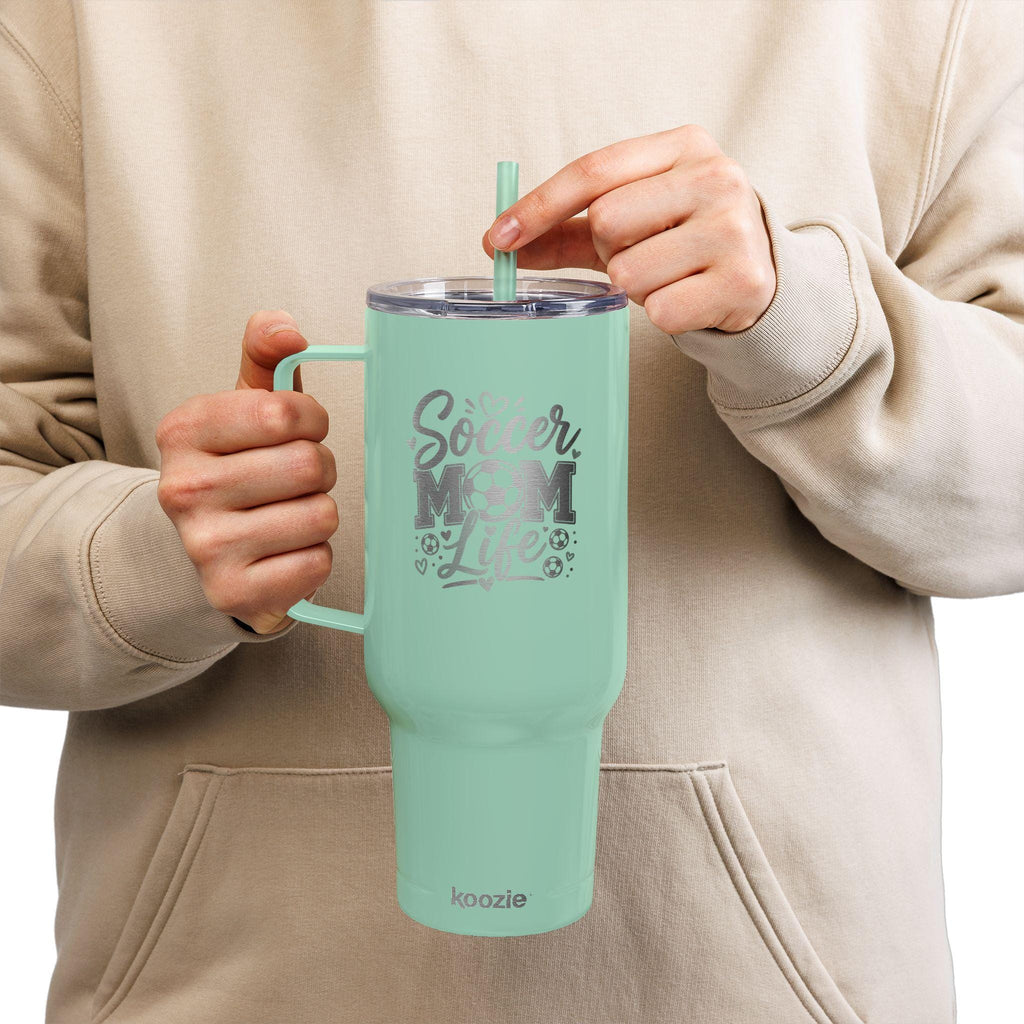 Soccer Mom Life 40oz Tumbler | Insulated Stainless Steel Travel Mug with Lid