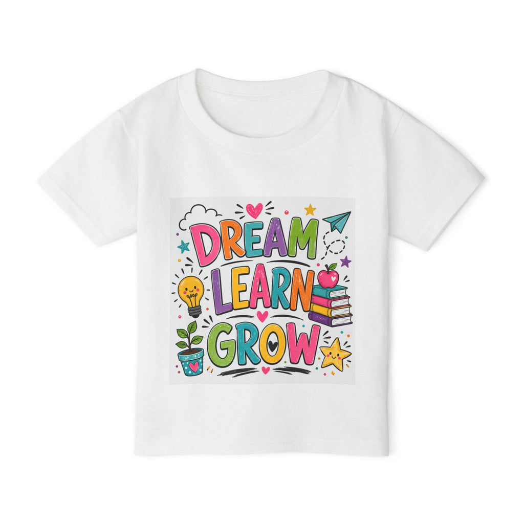Dream Learn Grow Toddler T-Shirt | School Kids Education Graphic Tee