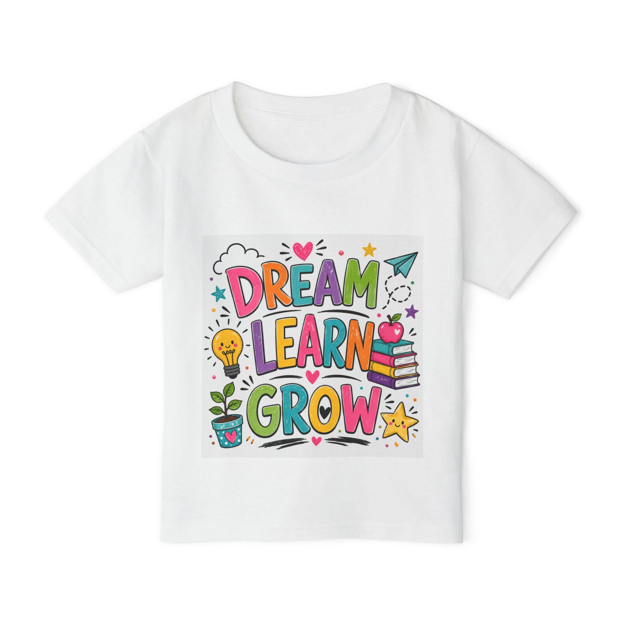 Dream Learn Grow Toddler T-Shirt | School Kids Education Graphic Tee