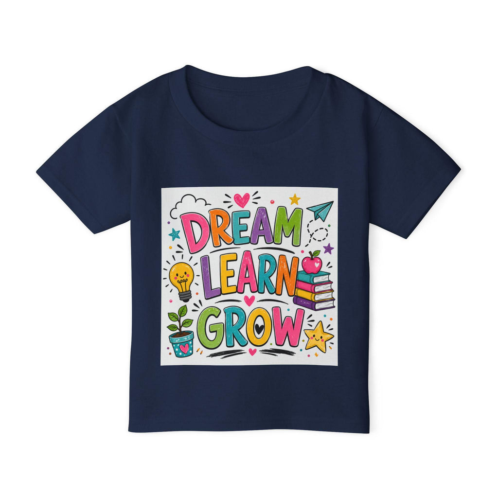 Dream Learn Grow Toddler T-Shirt | School Kids Education Graphic Tee