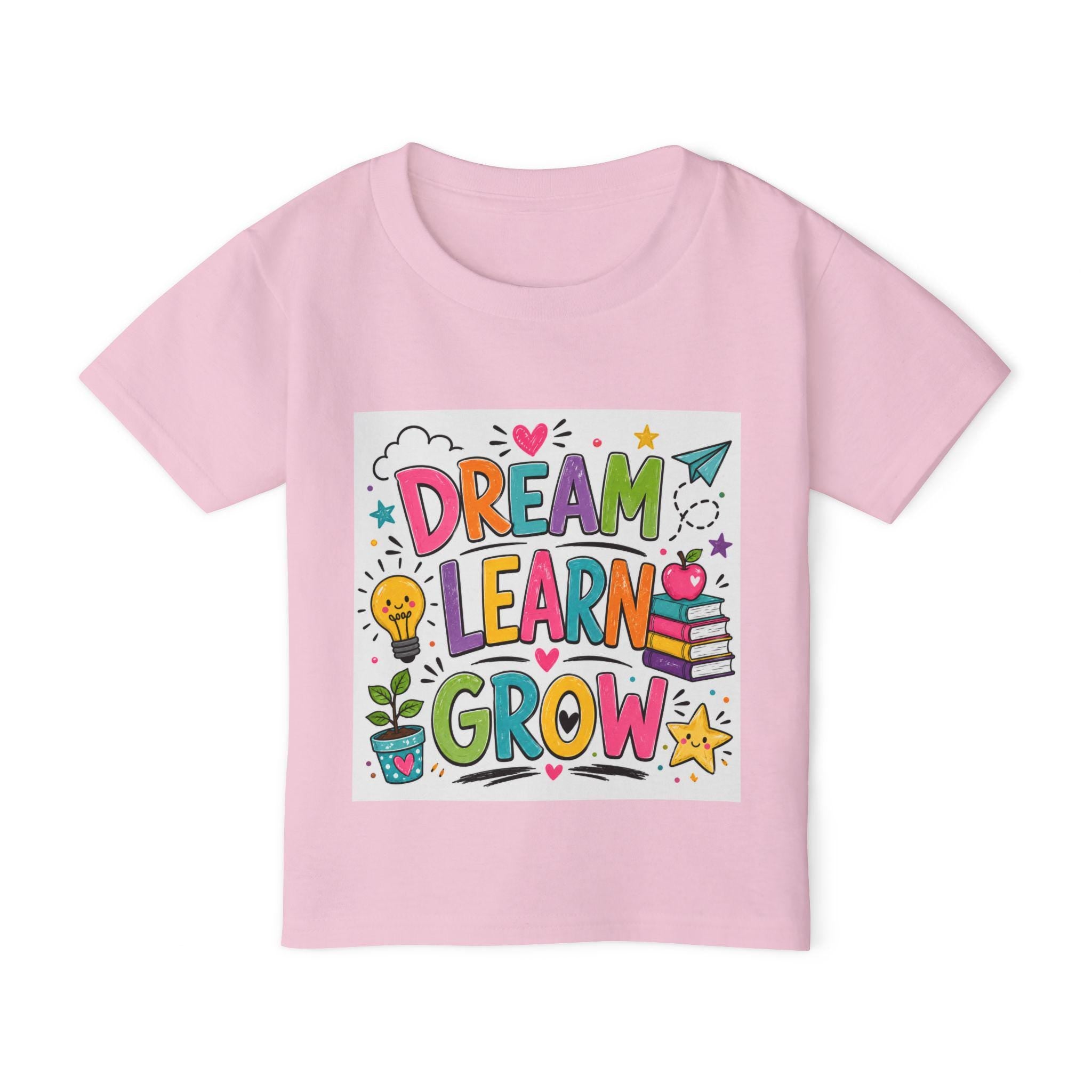Dream Learn Grow Toddler T-Shirt | School Kids Education Graphic Tee